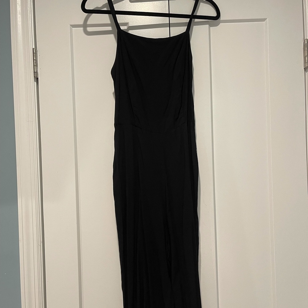 Black flare bottom jumpsuit